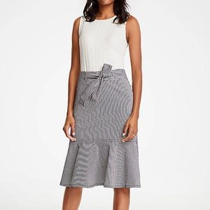 Petite Belted Striped Skirt